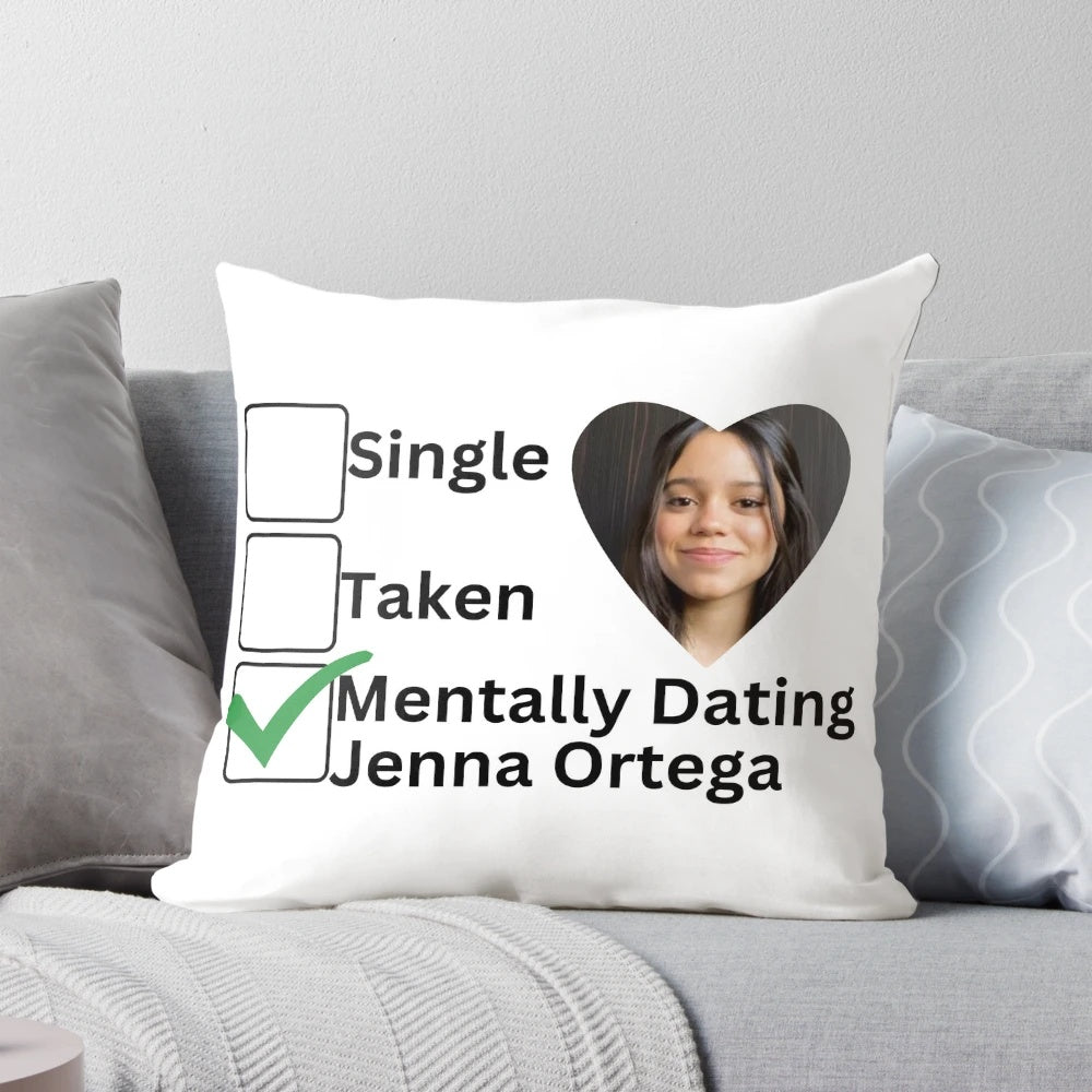 Jenna Ortega as Wednesday Addams on the Netflix series "Wednesday" - a pop culture inspired celebrity crush pillow.