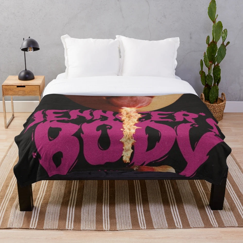 Jennifer's Body inspired plush blanket featuring the movie's iconic imagery
