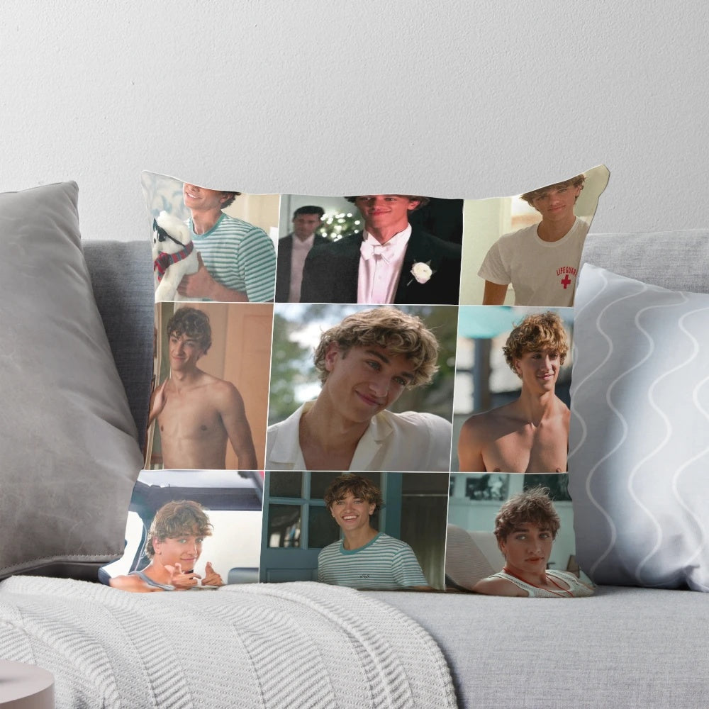 Jeremiah Fisher Inspired Collage Pattern Decorative Pillow