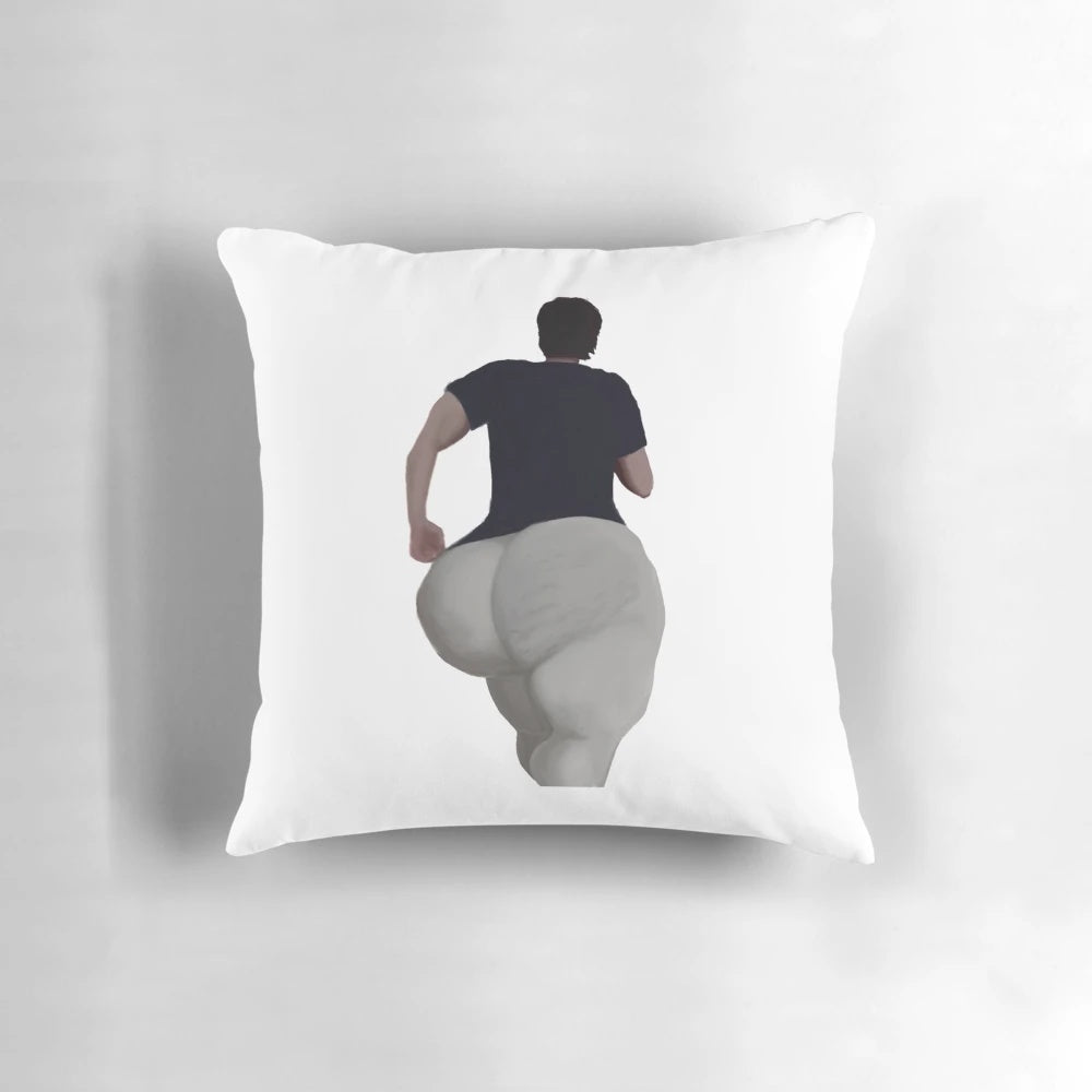 Soft, custom pillow featuring the Jerma Dumptruck design