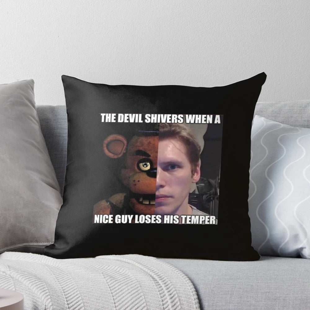 Soft and cuddly Jerma Freddy Fazbear plush pillow, perfect for fans of Twitch streamer Jerma and FNAF