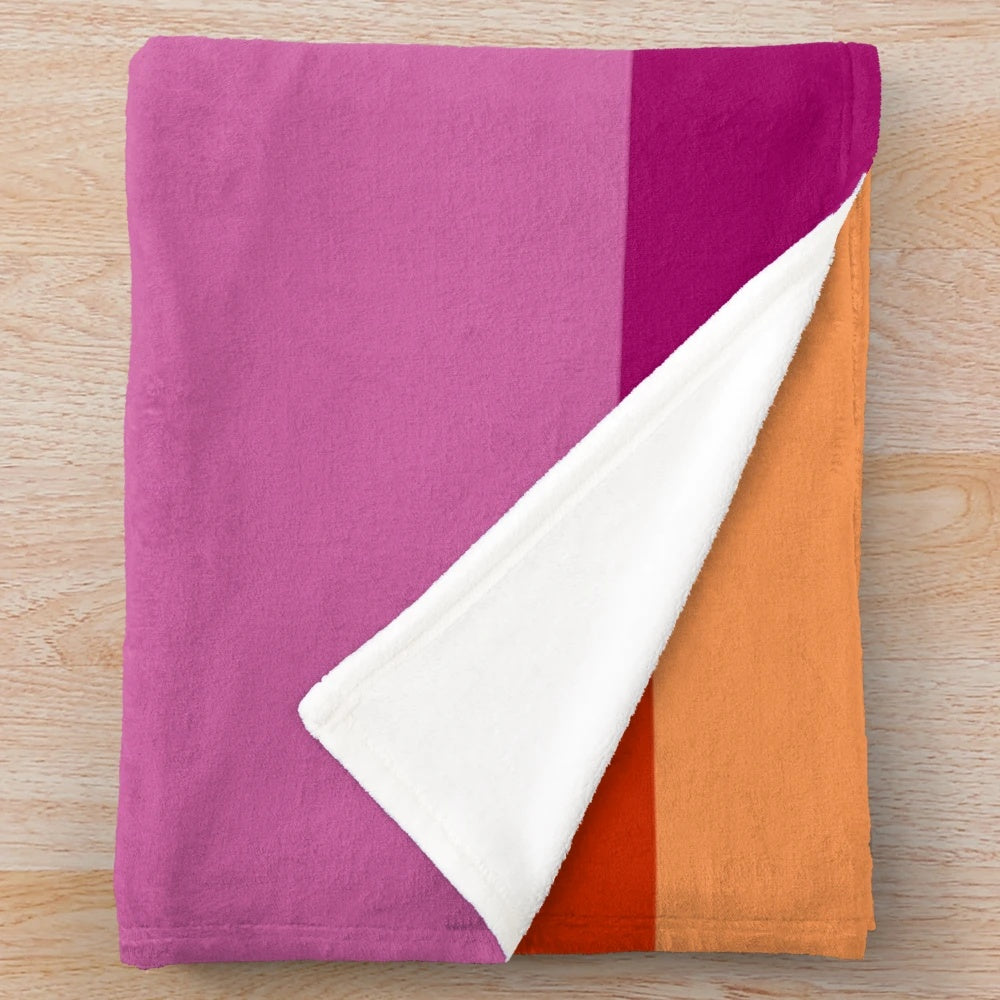 Jerma985-inspired plush blanket with lesbian pride flag design