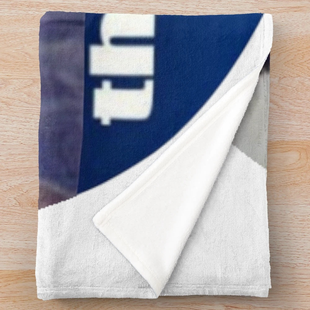 Plush blanket featuring a humorous jerma-inspired meme design