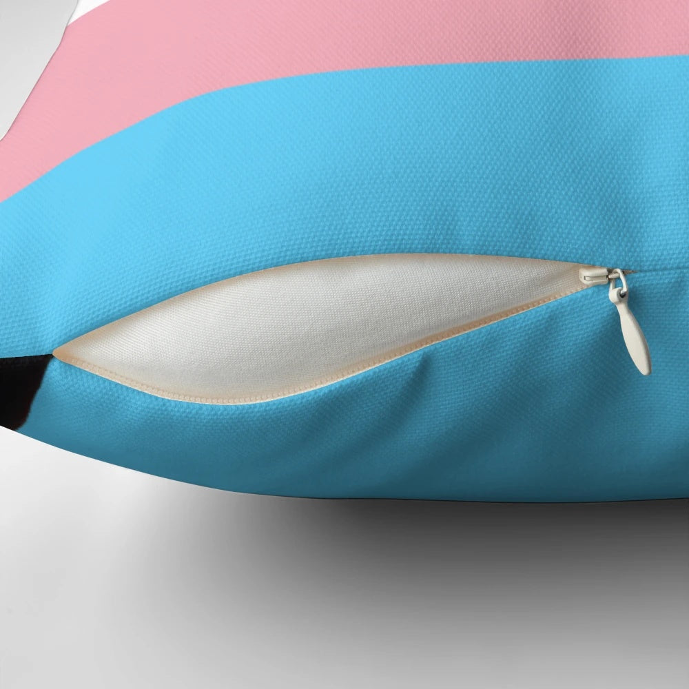 A soft, comfortable pillow featuring the image of Jerma, a popular online streamer who has publicly identified as transgender.