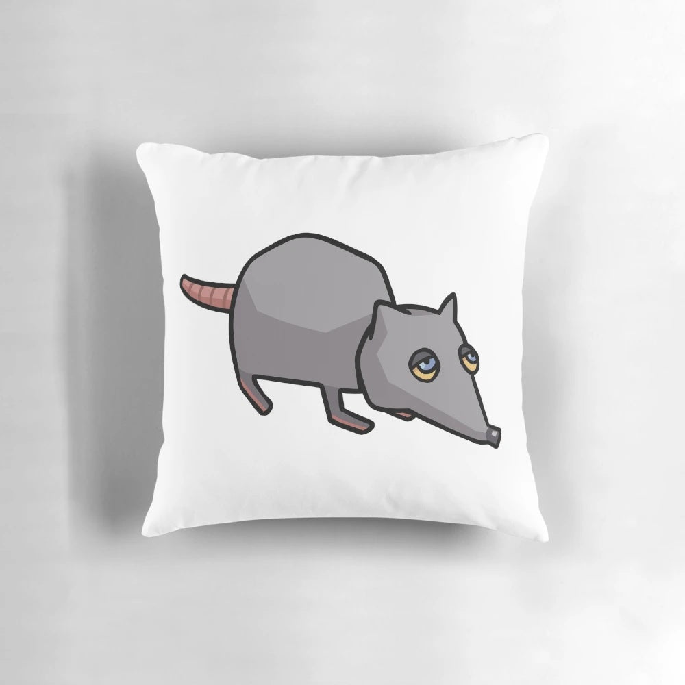 Plush pillow featuring the iconic "Giant Rat that Makes All of da Rules" from Jerma985's memes.