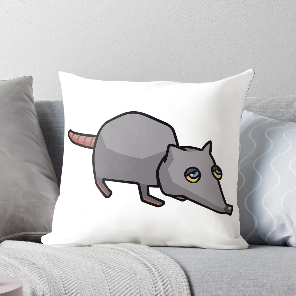 Plush pillow featuring the iconic "Giant Rat that Makes All of da Rules" from Jerma985's memes.