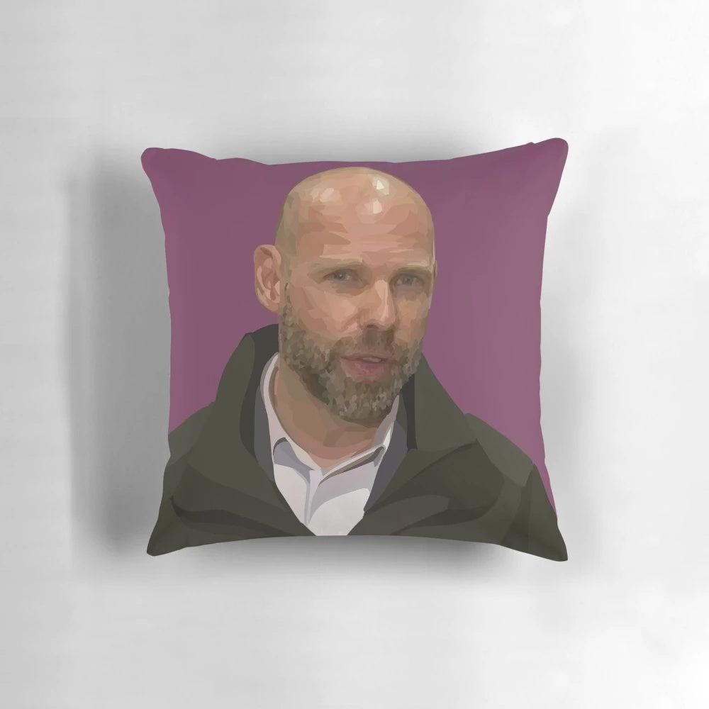Jeroen Weimar, the Victorian Government's Commander of the Pandemic Response, depicted on a soft, cozy pillow.