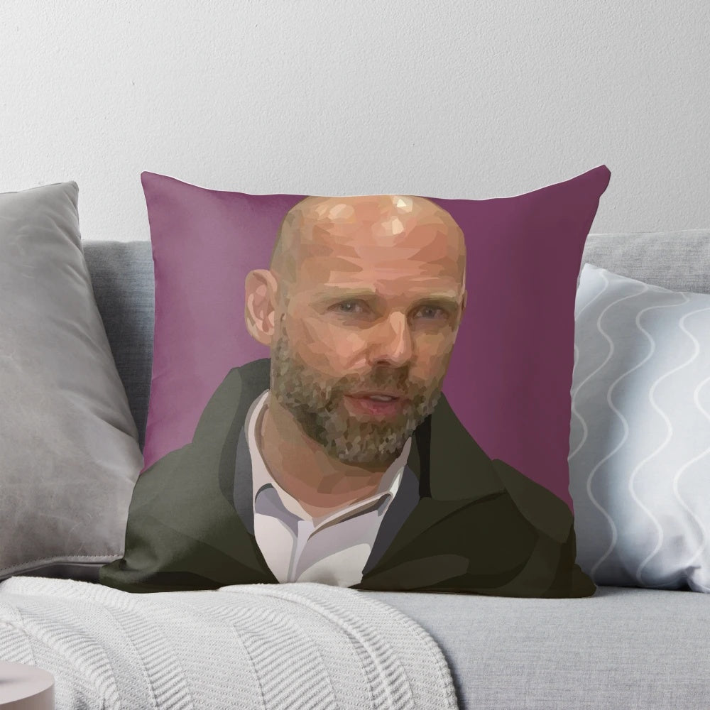 Jeroen Weimar, the Victorian Government's Commander of the Pandemic Response, depicted on a soft, cozy pillow.