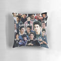 Jess Mariano inspired collage design printed on a soft, comfortable pillow