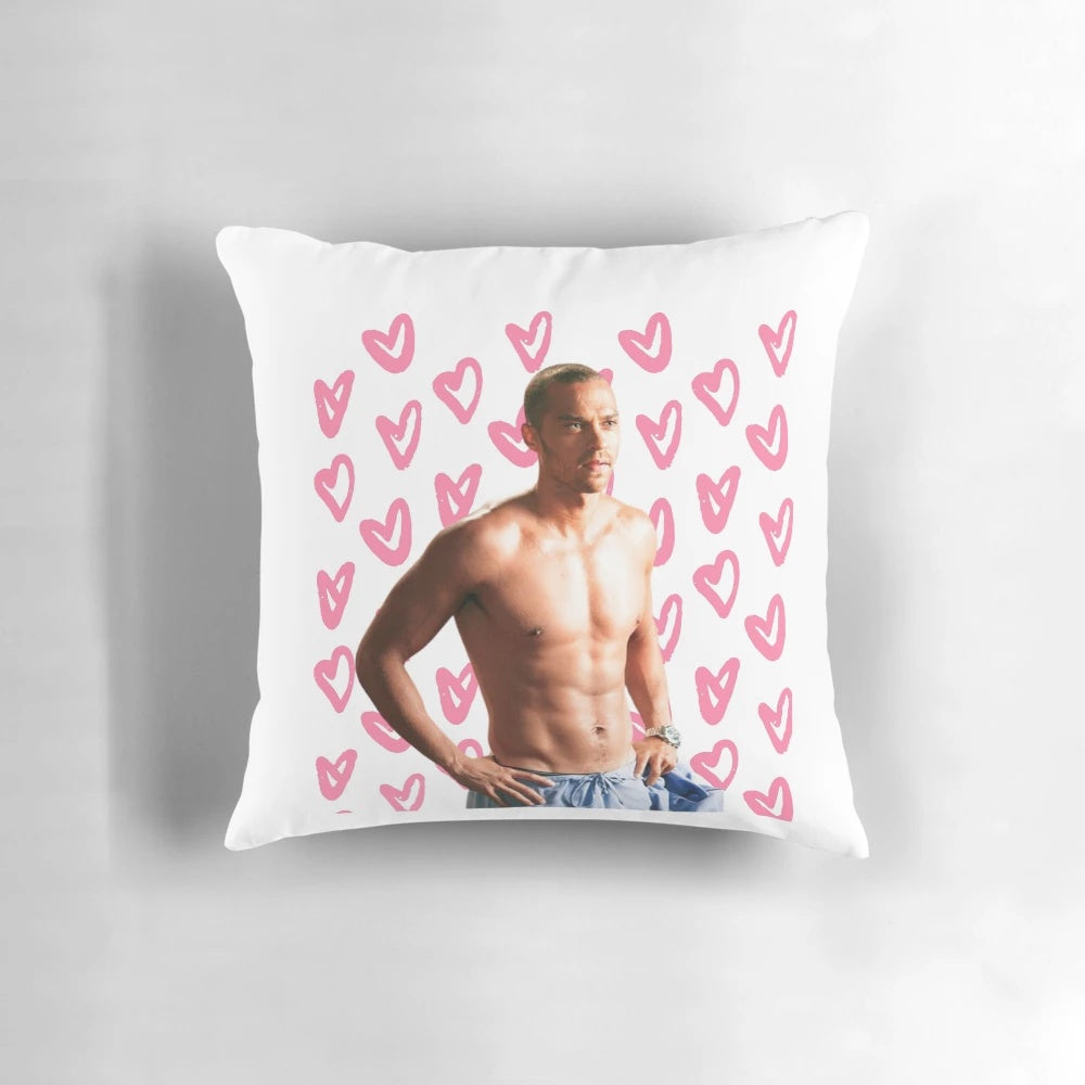 Soft and cozy pillow featuring Jesse Williams' character Avery from the hit TV show