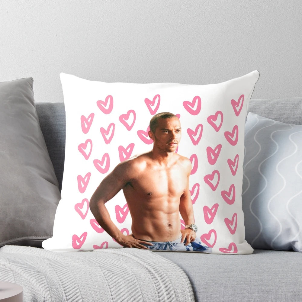 Soft and cozy pillow featuring Jesse Williams' character Avery from the hit TV show