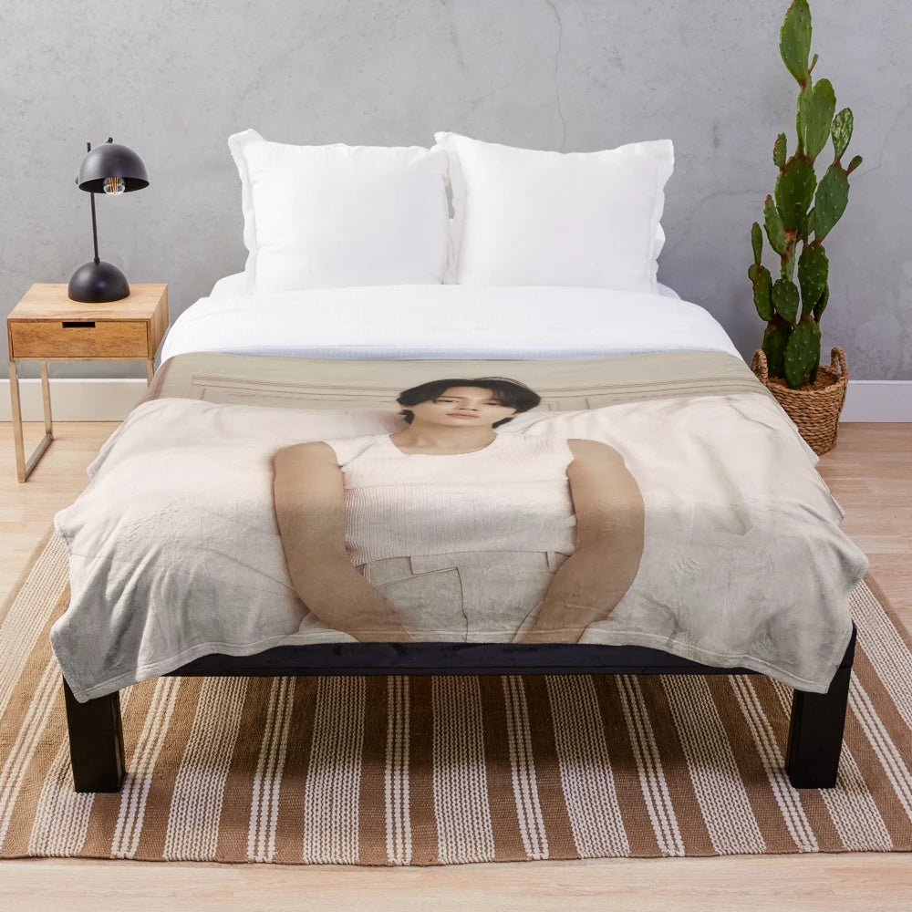 Jimin Face Inspired Plush Blanket