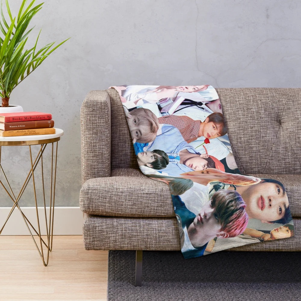 Jin BTS Collage Plush Blanket