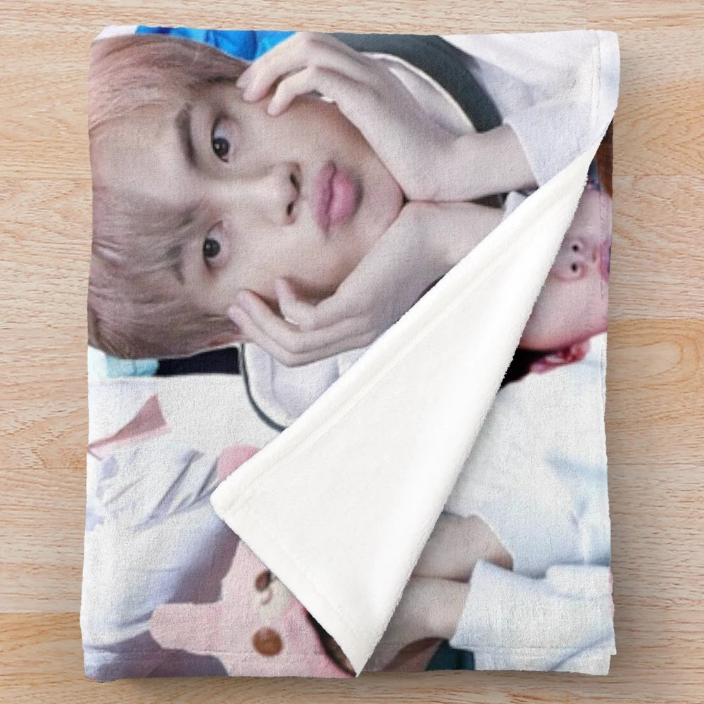 Jin BTS Collage Plush Blanket