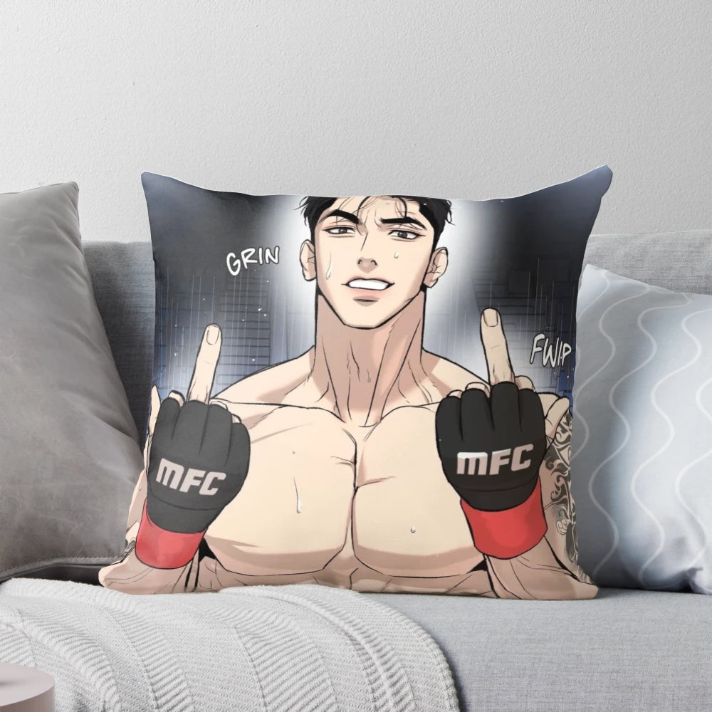 Soft and comfy pillow inspired by the popular yaoi webtoon 'Jinx' featuring Joo Jaekyung and Dan