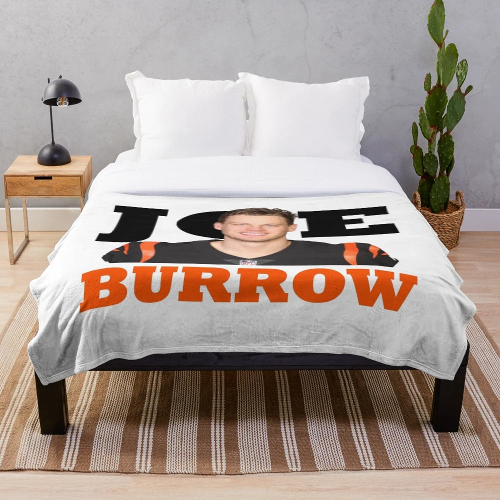 Joe Burrow inspired bengals football plush blanket