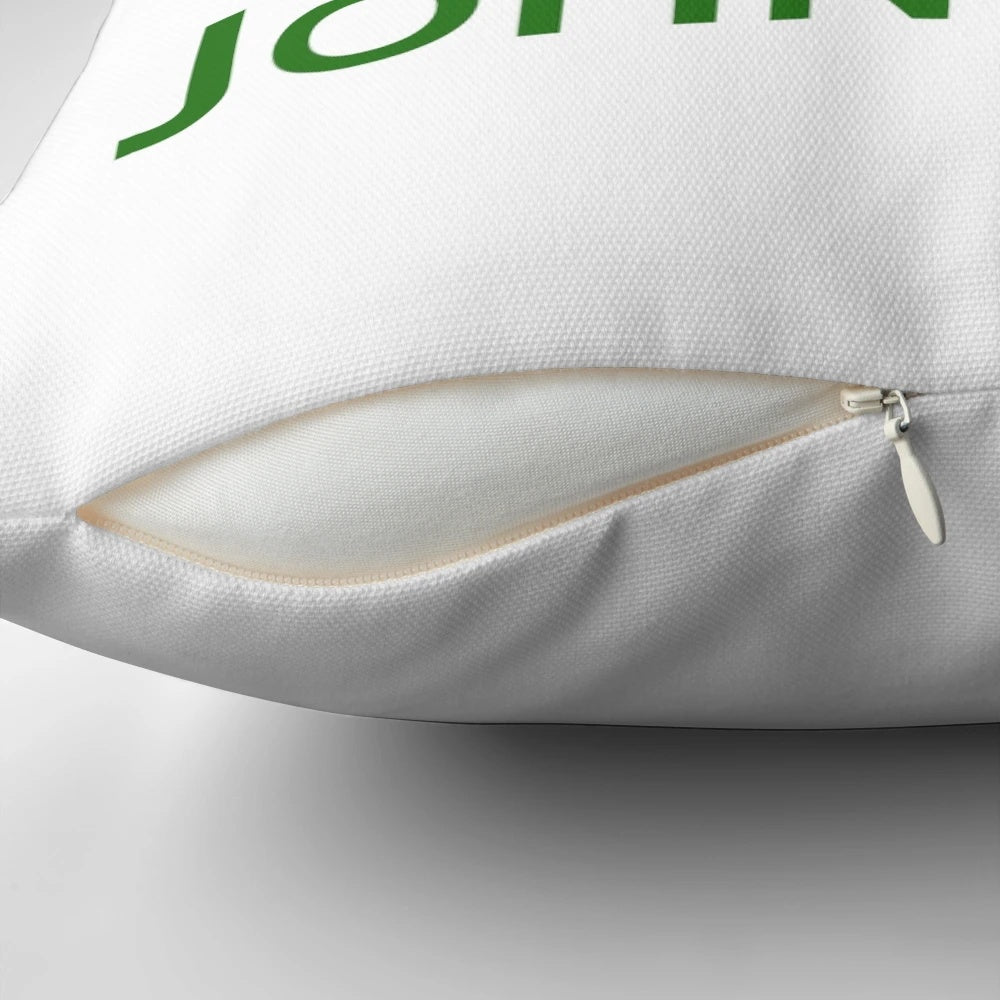 John Beer decorative pillow featuring a fun beer design