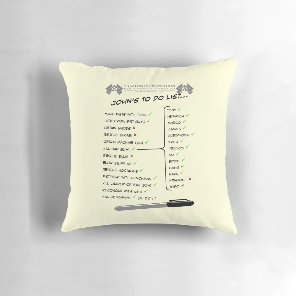 John McClane's "Yippee Ki Yay" Action Movie Inspired Decorative Pillow