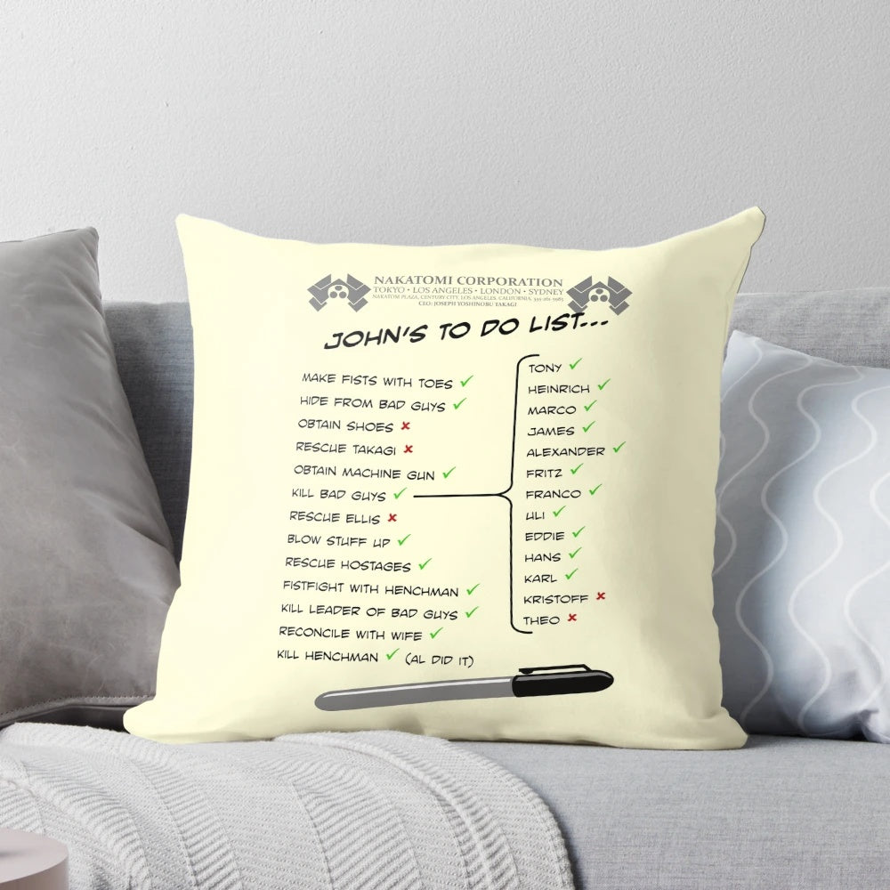 John McClane's "Yippee Ki Yay" Action Movie Inspired Decorative Pillow