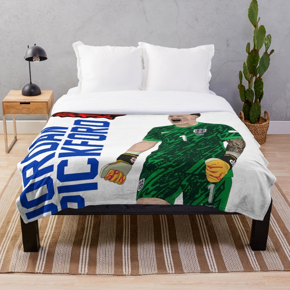 Jordan Pickford England Euro 2024 Inspired Plush Blanket