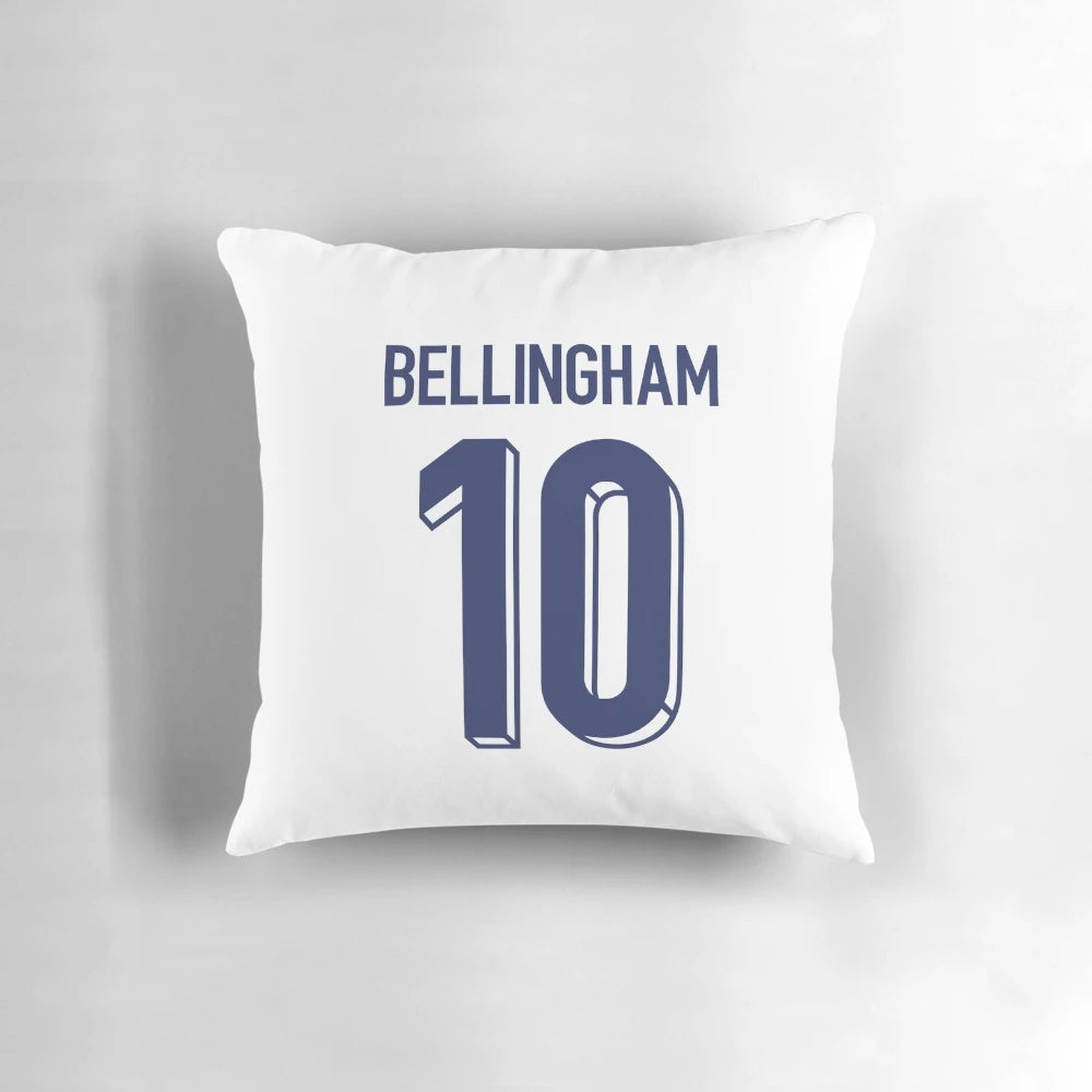 Jude Bellingham England Euro 2024 home kit pillow with official Bellingham designs