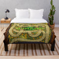 Jumanji-Inspired Plush Blanket featuring jungle animals and movie references