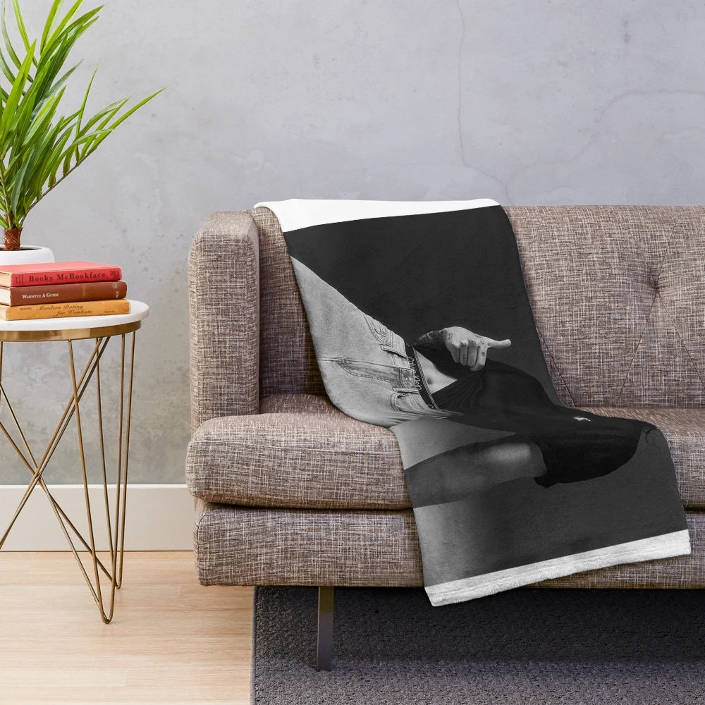 Jungkook plush blanket featuring the BTS member in a stylish photoshoot