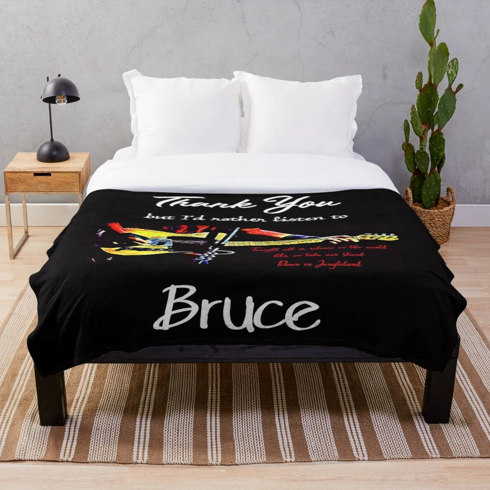 Plush blanket featuring digital illustration inspired by Bruce Springsteen's "Jungleland" lyrics