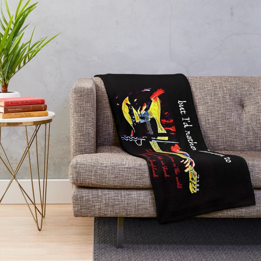 Plush blanket featuring digital illustration inspired by Bruce Springsteen's "Jungleland" lyrics