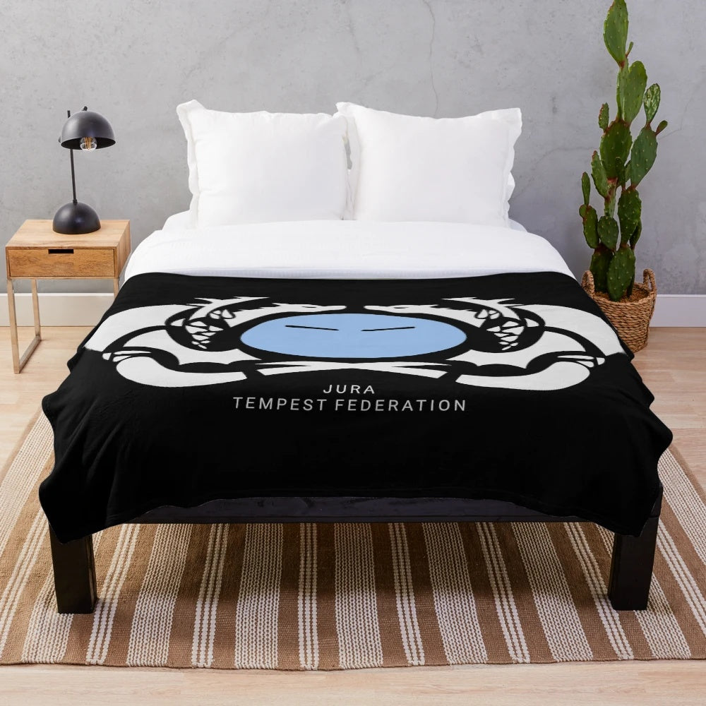 Jura Tempest inspired plush blanket featuring characters from the anime "That Time I Got Reincarnated as a Slime