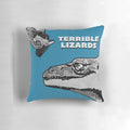 A plush pillow featuring a striking image of a dinosaur, perfect for adding a touch of Jurassic style to your home.
