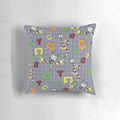 Dino DNA Pillow featuring a graphic design of a DNA strand with a jurassic park dinosaur theme