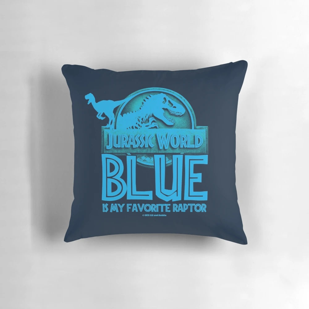 Jurassic World Blue Velociraptor Pillow, featuring the beloved raptor Blue from the Jurassic World franchise.