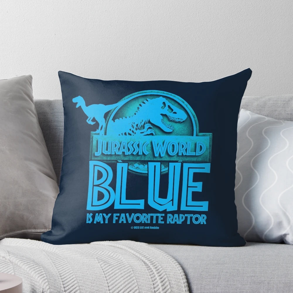 Jurassic World Blue Velociraptor Pillow, featuring the beloved raptor Blue from the Jurassic World franchise.