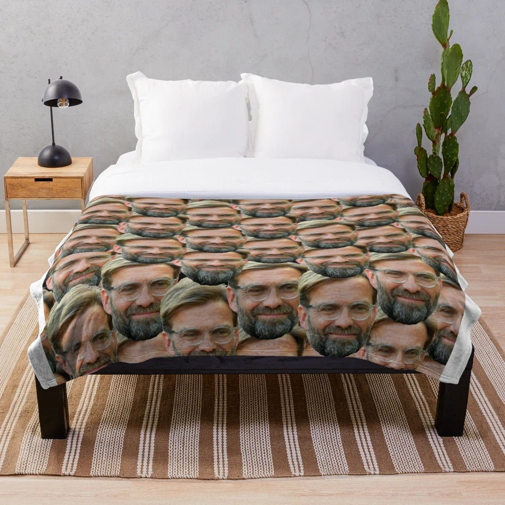 Jurgen Klopp inspired plush blanket for cozy Christmas celebrations