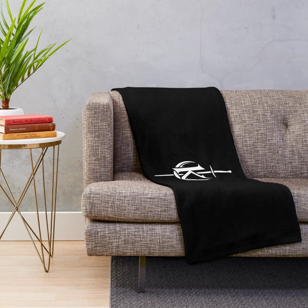 Kaamelott inspired plush blanket featuring characters from the fantasy medieval TV series