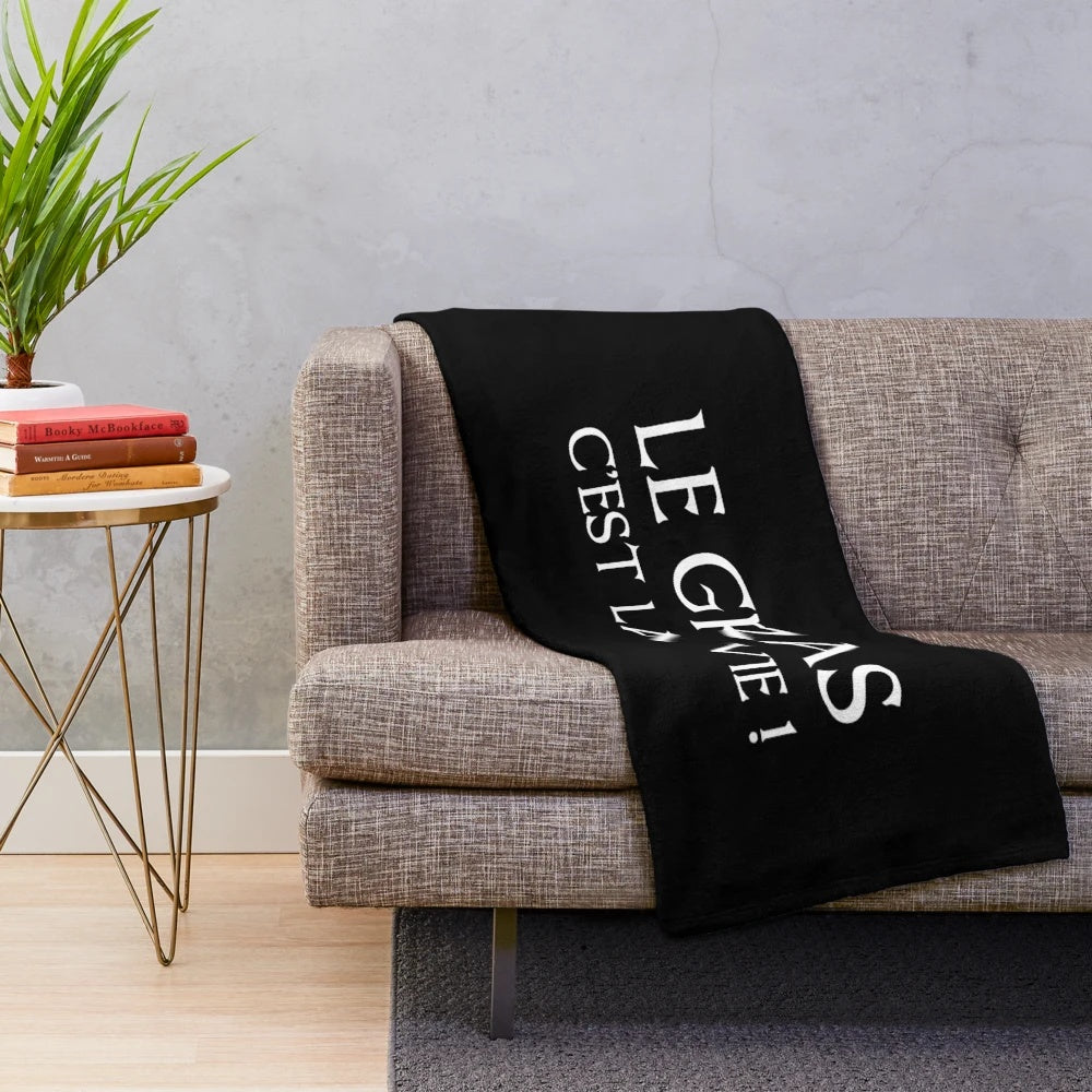 Kaamelott inspired plush blanket featuring the "Fat is Life" quote from the fantasy comedy series