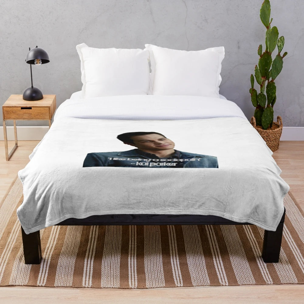 Kai Parker Inspired Plush Blanket featuring characters from The Vampire Diaries