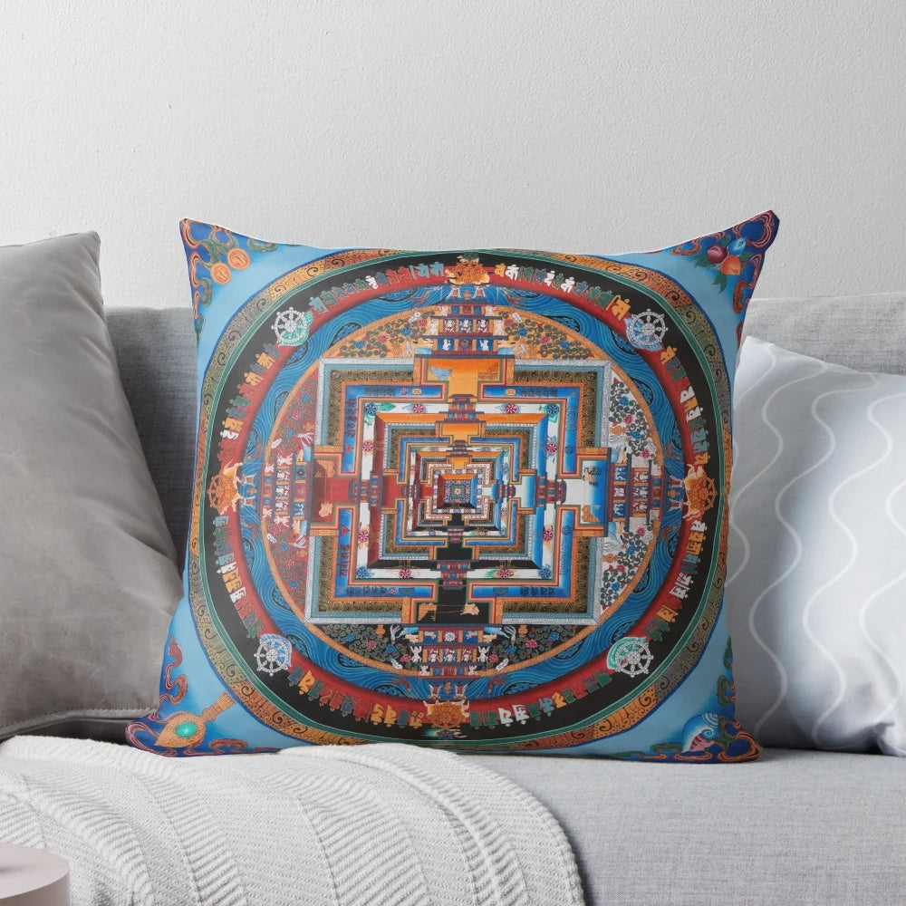Kalachakra Mandala Pillow featuring the sacred white tara goddess
