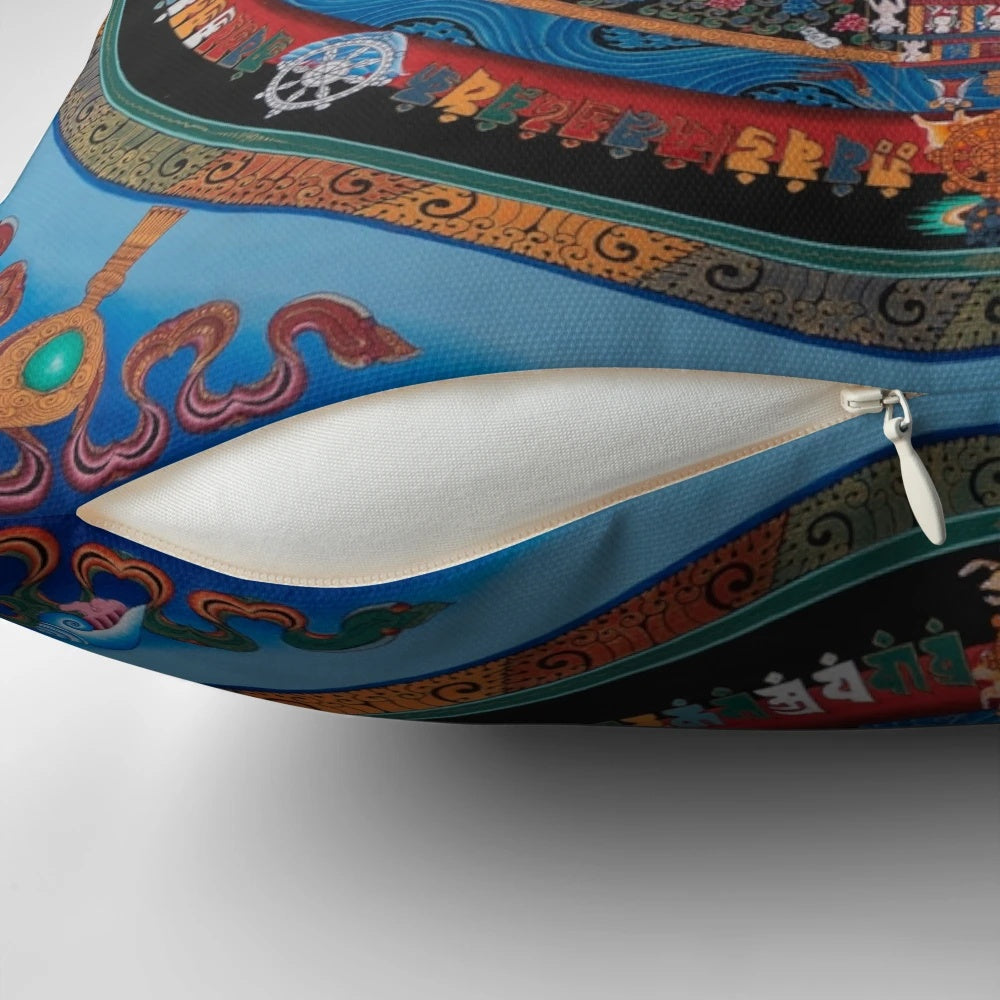 Kalachakra Mandala Pillow featuring the sacred white tara goddess