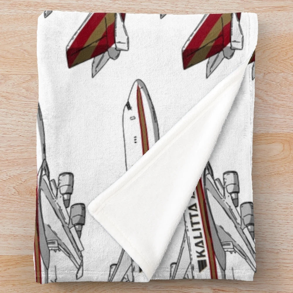 Kalitta Air Boeing 747 plush blanket with aircraft design