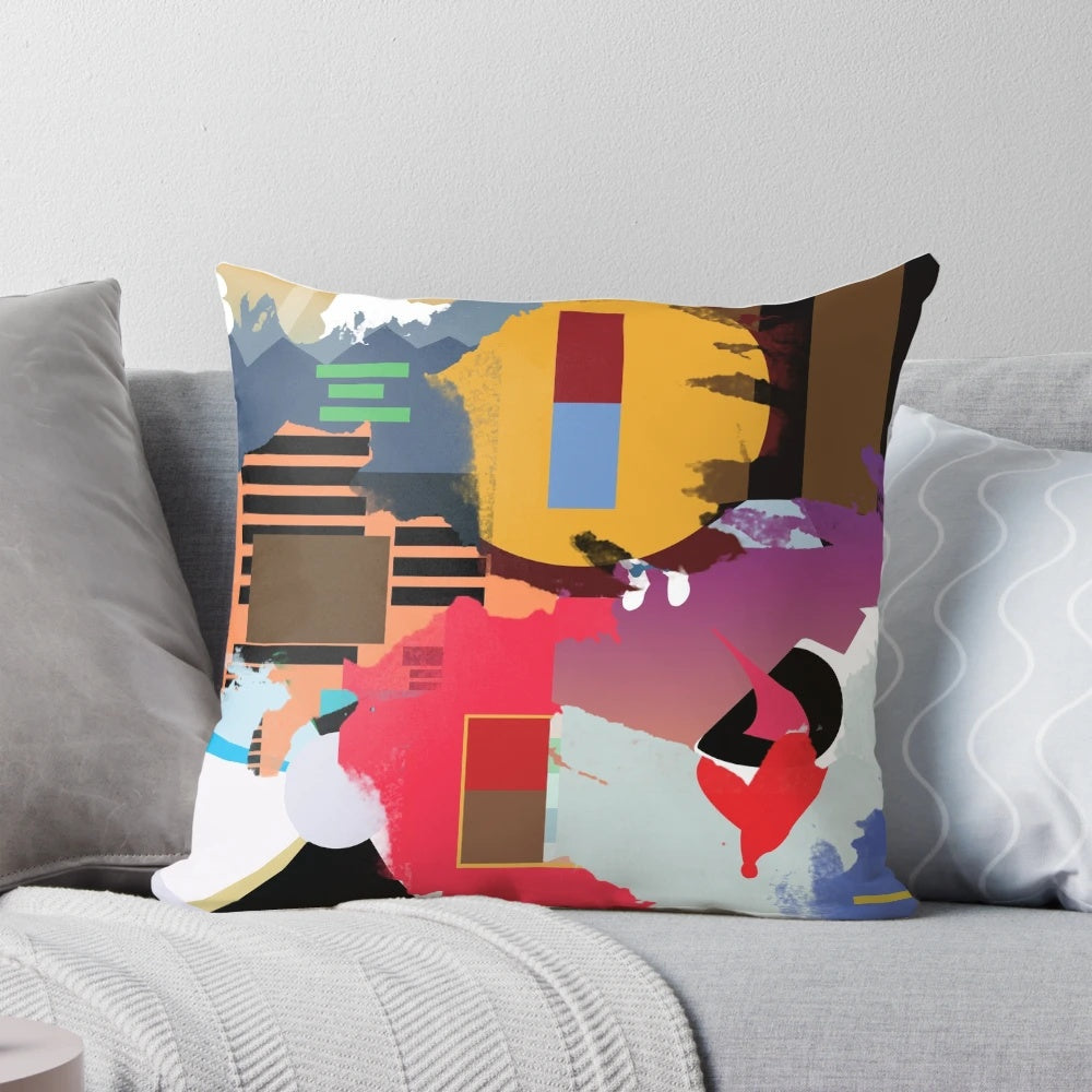 Pillow featuring a collage of Kanye West album artwork