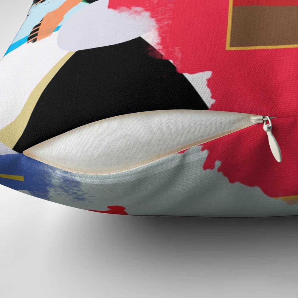 Pillow featuring a collage of Kanye West album artwork