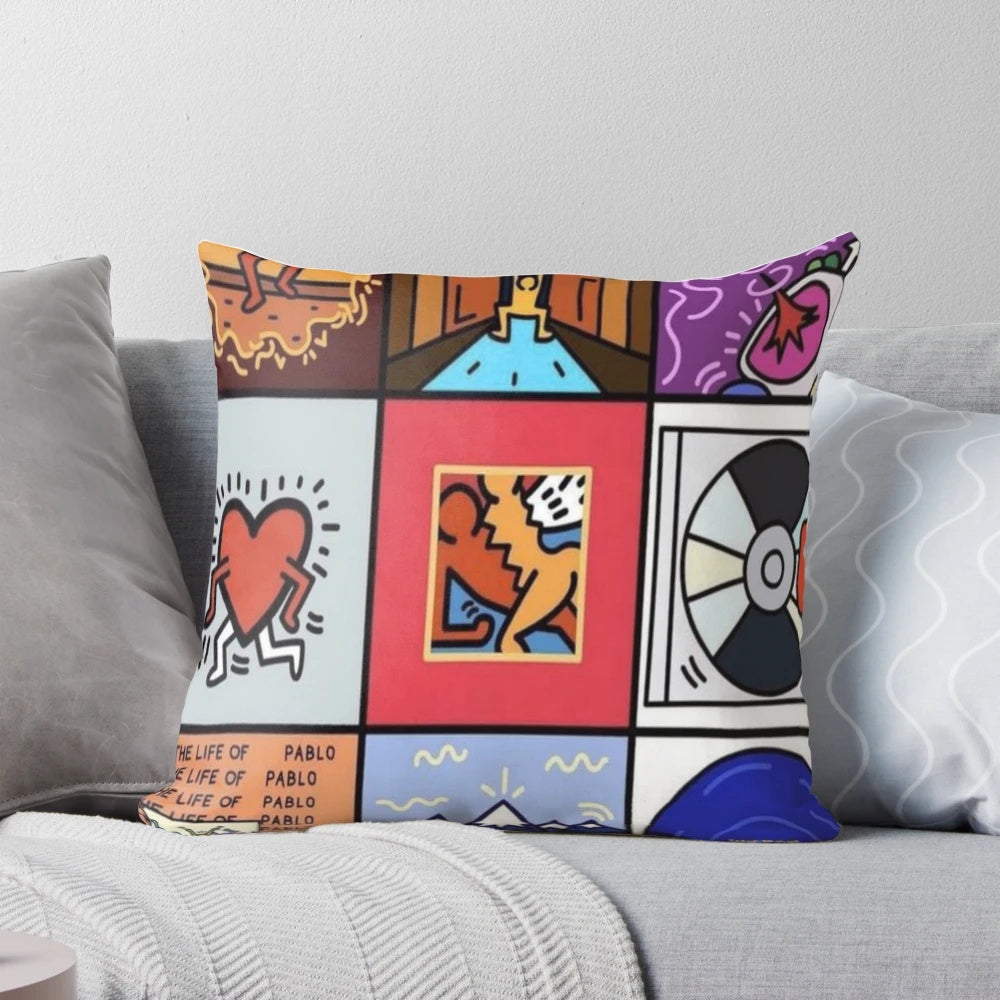 Kanye West-inspired pillow with rap and hip hop design