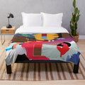 Kanye West albums collage design on a cozy plush blanket
