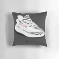Yeezy Zebra-inspired decorative pillow featuring Kanye West's iconic sneaker design