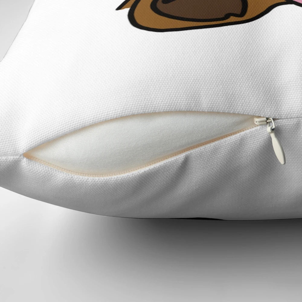 Soft plush Kappa Alpha Theta teddy bear pillow with sorority letters and heart design