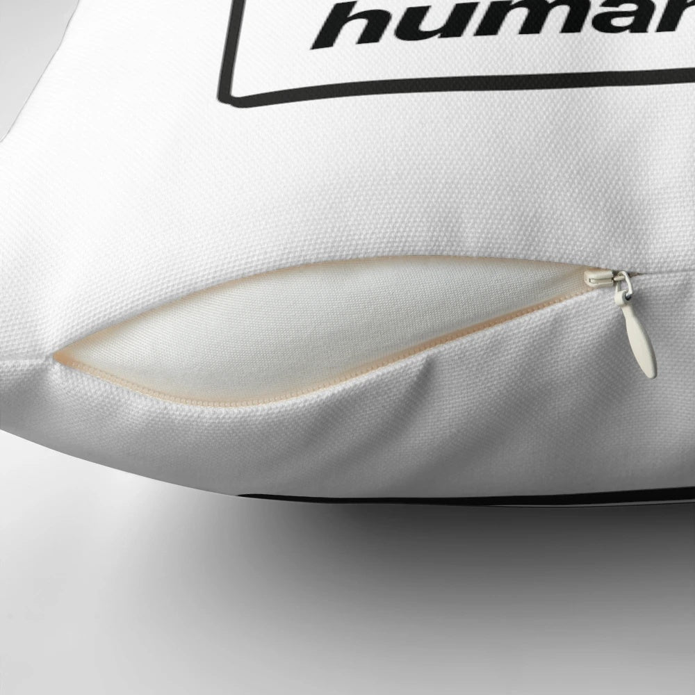 A Karl Pilkington 'Dog Has Got Human Eyes' themed pillow product.