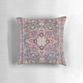 Kashan Persian rug inspired boho chic throw pillow with intricate geometric patterns and nature-inspired designs