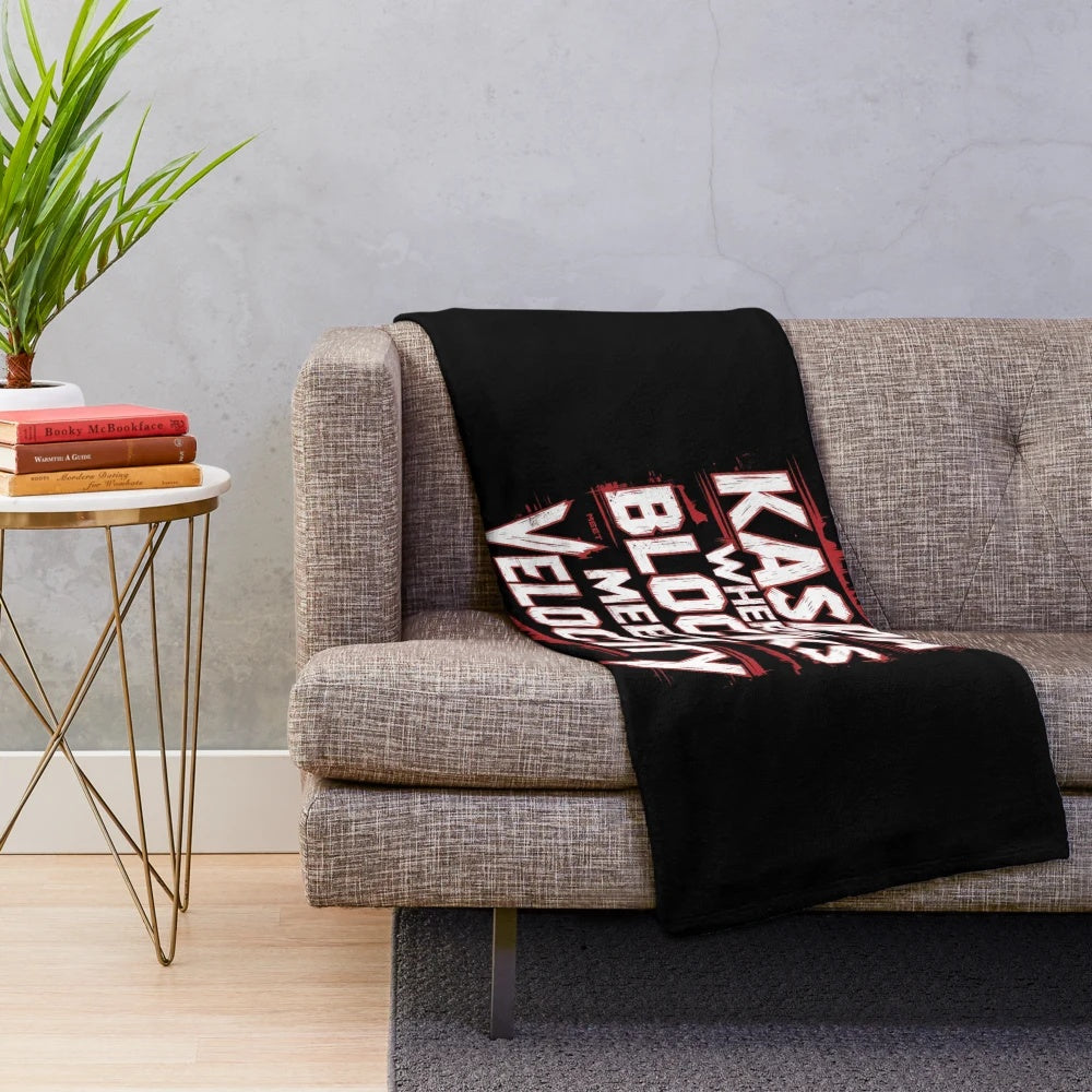 Kaspa crypto-themed plush blanket featuring harmony blockchain design